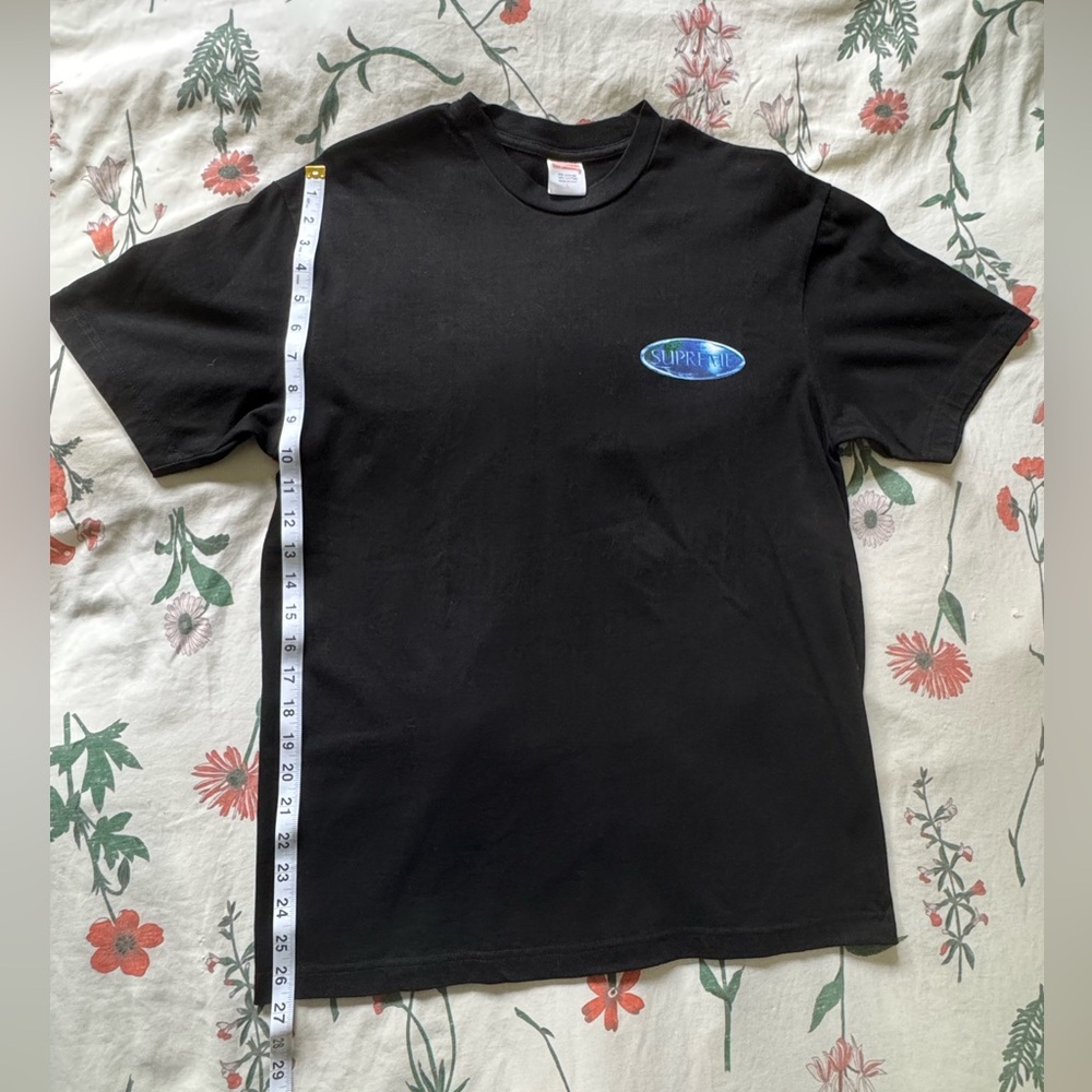 Supreme Black Tee with Ocean Blue Logo - Picture 10 of 13